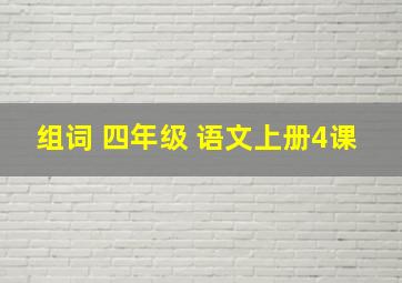 组词 四年级 语文上册4课